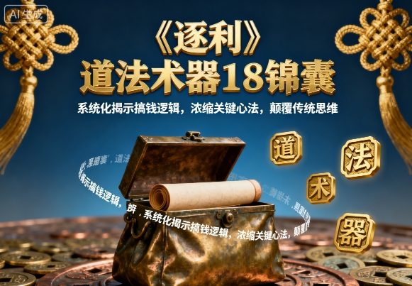 《逐利》道法术器18锦囊，系统化揭示搞钱逻辑，浓缩关键心法，颠覆传统思维（更新）-繁星源码网