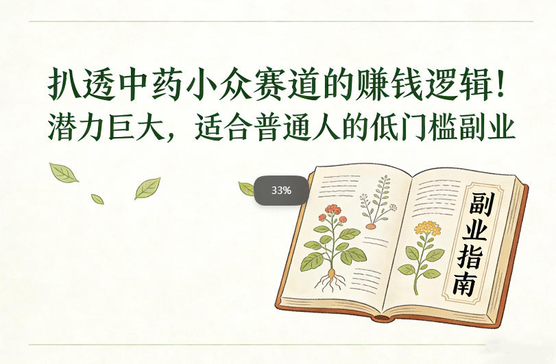 扒透中药小众赛道的賺米逻辑，潜力巨大，适合普通人的低门槛副业-繁星源码网