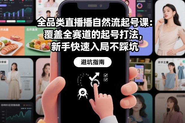 全品类直播自然流起号课：覆盖全赛道的起号打法，新手快速入局不踩坑-繁星源码网