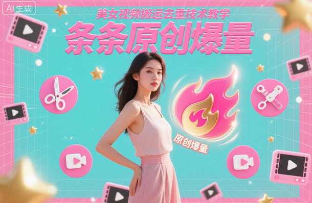 美女视频搬运去重技术教学，条条原创爆量-文梦源码网