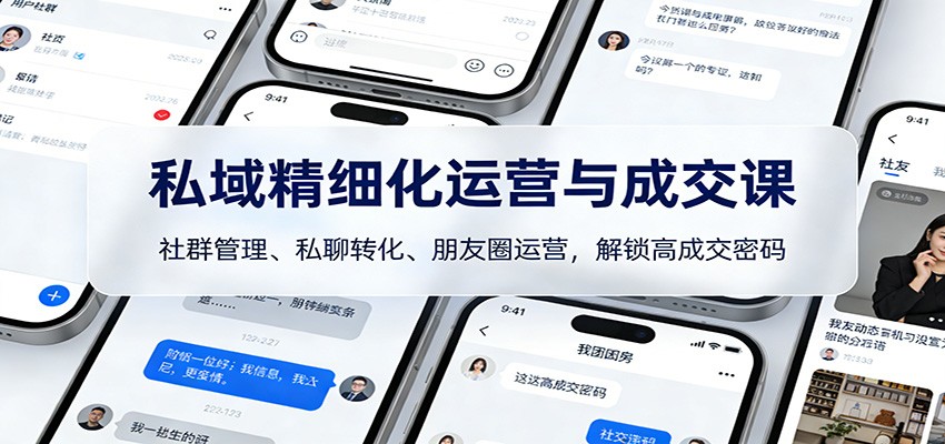 私域精细化运营与成交课：社群管理、私聊转化、朋友圈运营，解锁高成交密码-繁星源码网