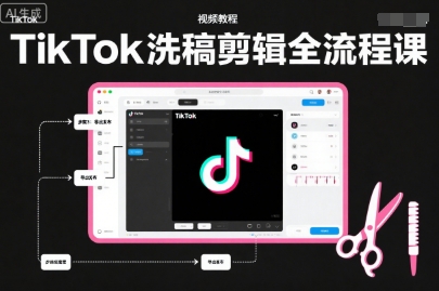 TikTok洗稿剪辑全流程课，PR洗稿剪辑全流程，TK洗稿运营课-繁星源码网