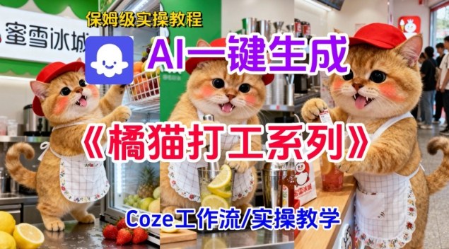 Coze扣子工作流一键生成胖橘猫打工短视频，保姆级实操搭建教学-繁星源码网