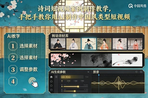 古诗词短视频案例制作教学，手把手教你用AI制作中国风类型短视频-繁星源码网