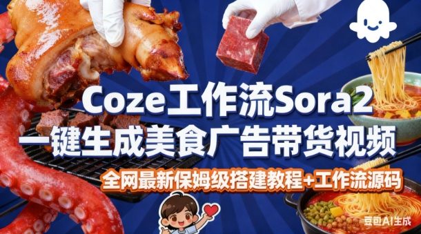 coze扣子智能体sora2一键生成美食广告高端视频工作流保姆级拆解教程，无需剪辑，无需拍摄-繁星源码网