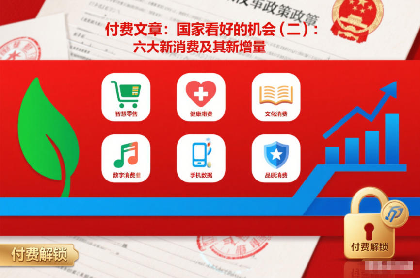 付费文章：国家看好的机会(二)：六大新消费及其新增量 付费文章：国家看好的机会(一):未来最有前景的13个消费赛道-繁星源码网