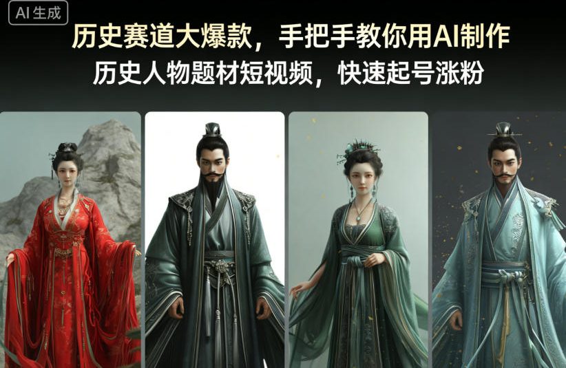 历史赛道大爆款，手把手教你用AI制作历史人物题材短视频，快速起号涨粉-繁星源码网