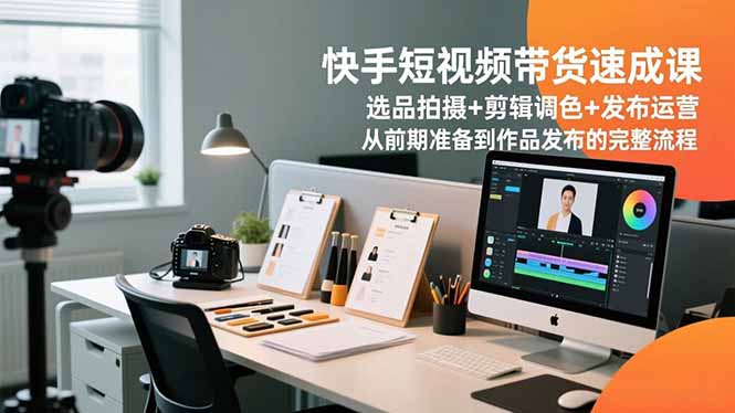 快手短视频带货速成课，选品拍摄+剪辑调色+发布运营，从前期准备到作品发布的完整流程-繁星源码网