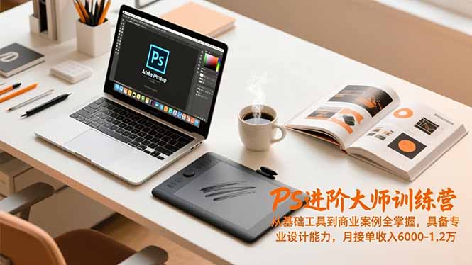 PS进阶大师训练营，从基础工具到商业案例全掌握，具备专业设计能力，月接单收入6000-1.2万-繁星源码网