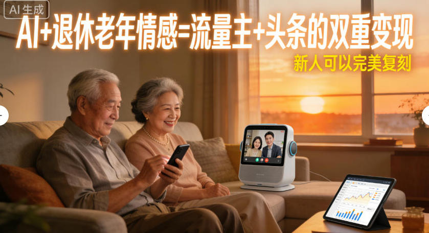 AI+退休老年情感=流量主+头条的双重变现，新人可以完美复刻-繁星源码网