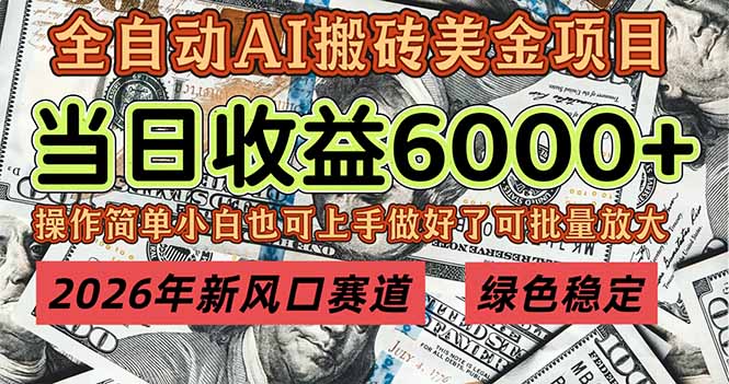 2026年新风口赛道，当日6000+以上，可批量放大，月收入20万+，长期绿色稳定的项目-繁星源码网