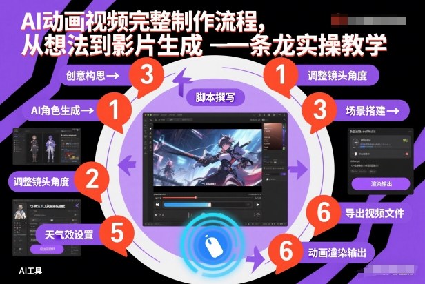 AI动画视频完整制作流程，从想法到影片生成一条龙实操教学-繁星源码网