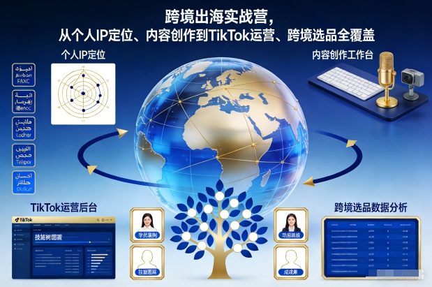 跨境出海实战营，从个人IP定位、内容创作到TikTok运营、跨境选品全覆盖-繁星源码网