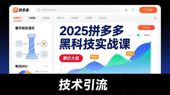 2025拼多多黑科技实战课，擎天柱玩法、爆流SKU、原价大促，技术引流，单店日销轻松破千单-繁星源码网