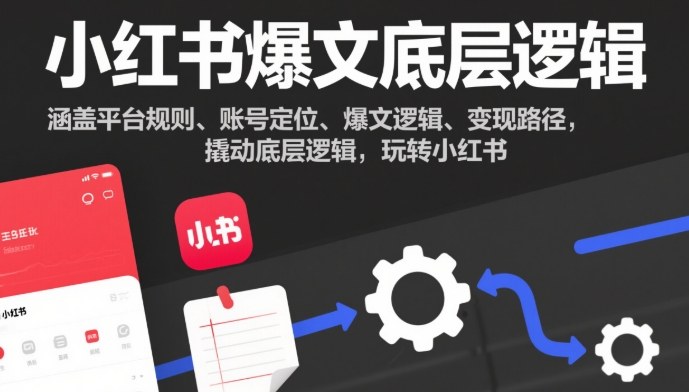 小红书爆文底层逻辑，涵盖平台规则、账号定位、爆文逻辑、变现路径，撬动底层逻辑，玩转小红书-繁星源码网