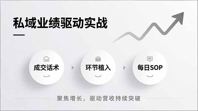 私域业绩驱动实战，成交话术、环节植入、每日SOP，聚焦增长，驱动营收持续突破-繁星源码网
