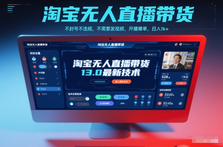 淘宝无人直播带货13.0最新技术，不封号不违规，不需要发视频，开播爆单，日入1k+【揭秘】-繁星源码网