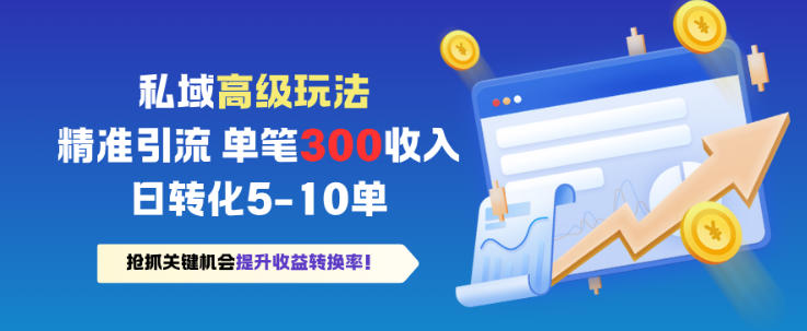私域高级玩法，精准引流，单笔3张收益，日转化5-10单-繁星源码网