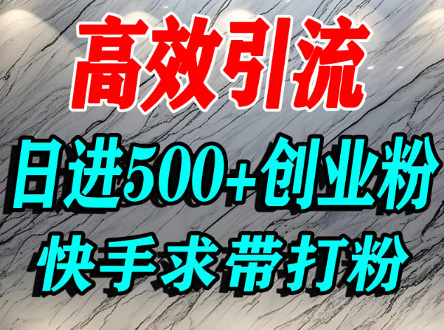 怎么打创业粉？快手求带视角精准引流创业粉，宝妈、学生群体日进500+精准流量-文梦源码网