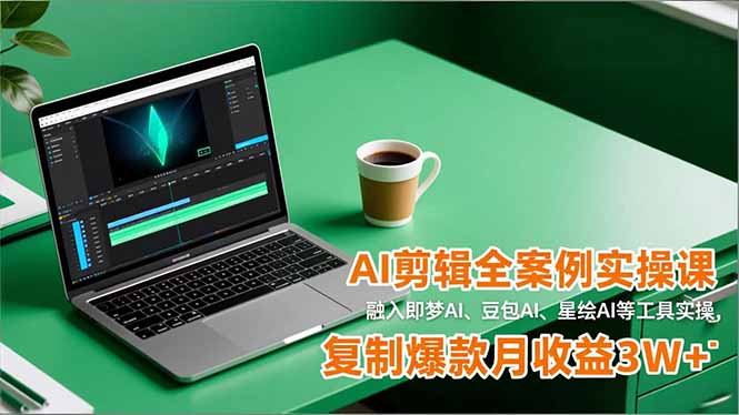 AI剪辑全案例实操课，融入即梦AI、豆包AI、星绘AI等工具实操，复制爆款月收益3W+-繁星源码网