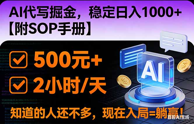 2026风口项目,AI代写掘金，稳定日入1000+，掌握核心技能【附SOP手册】-繁星源码网