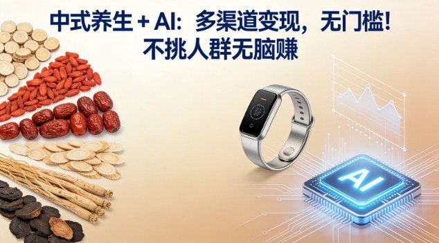 中式养生+AI：多渠道变现，无门槛，不挑人群无脑賺-繁星源码网