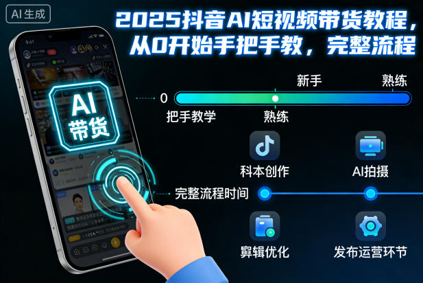 2025抖音AI短视频带货教程，从0开始手把手教，完整流程-繁星源码网