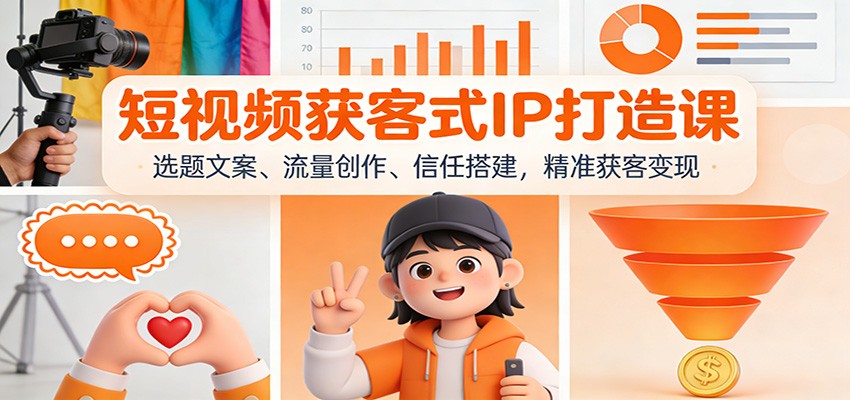 短视频获客式IP打造课：选题文案、流量创作、信任搭建，精准获客变现-繁星源码网