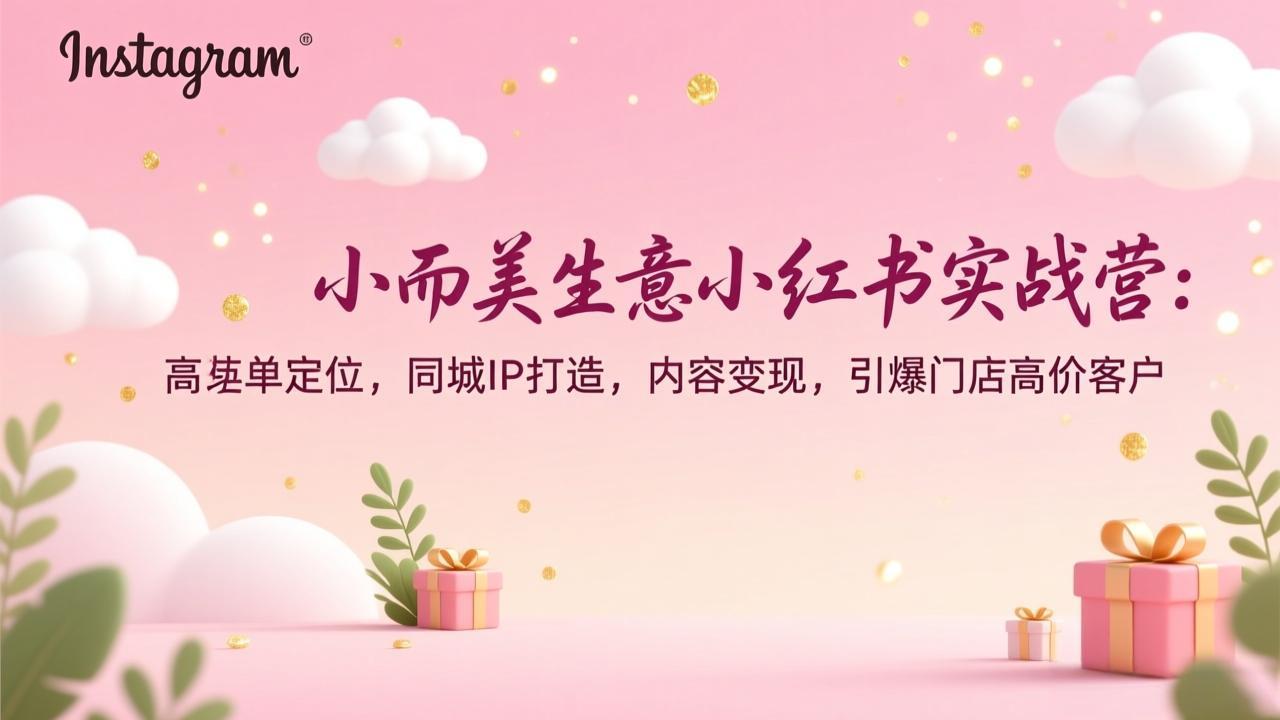 小而美生意小红书实战营：高客单定位，同城IP打造，内容变现，引爆门店高价客户-繁星源码网