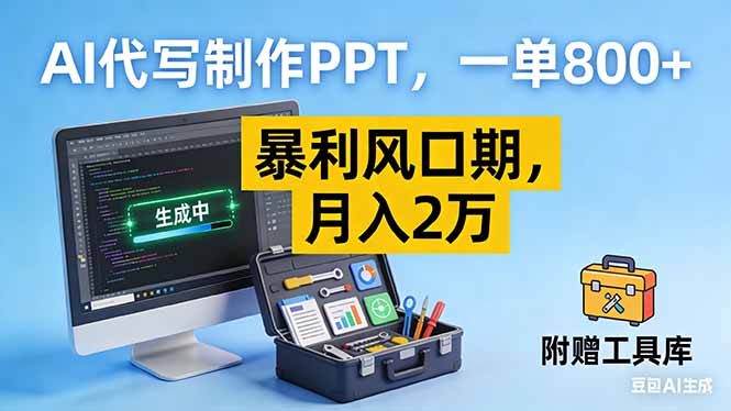 AI代写制作PPT，一单800+， 暴利风口期，月入2万【附工具】-繁星源码网