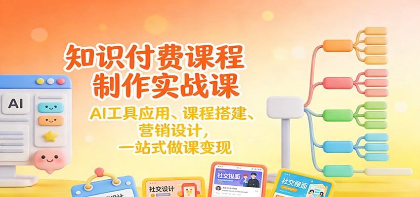 知识付费课程制作实战课：AI工具应用 、课程搭建、营销设计，一站式做课变现-繁星源码网