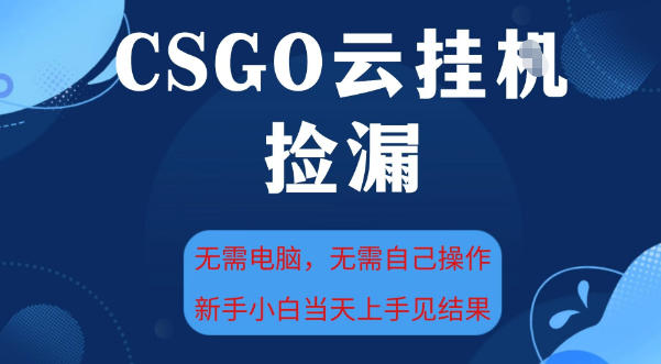 CSGO云挂G全自动捡漏，最新独家玩法，无需电脑操作，新手小白日入5张+【揭秘】-繁星源码网