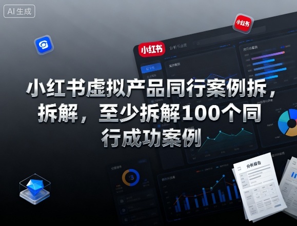 小红书虚拟产品同行案例拆解，至少拆解100个同行成功案例（完结）-繁星源码网