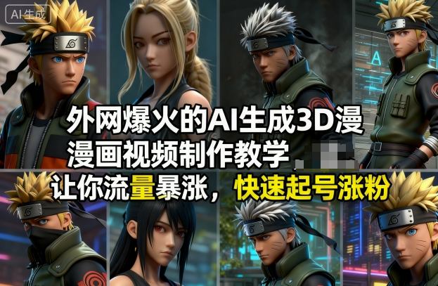 外网爆火的AI生成3D漫画视频制作教学，让你流量暴涨，快速起号涨粉！-繁星源码网