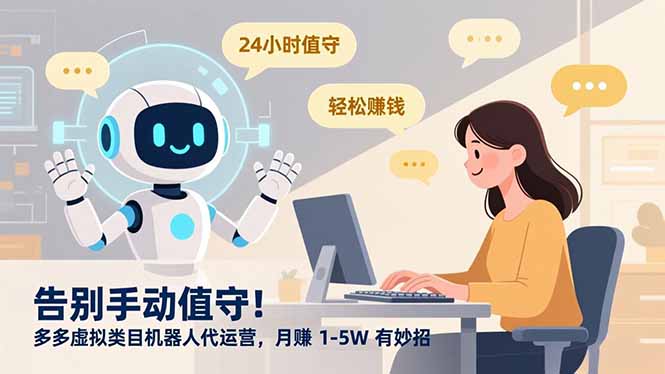 告别手动值守！多多虚拟类目机器人代运营，月赚 1-5W 有妙招-繁星源码网