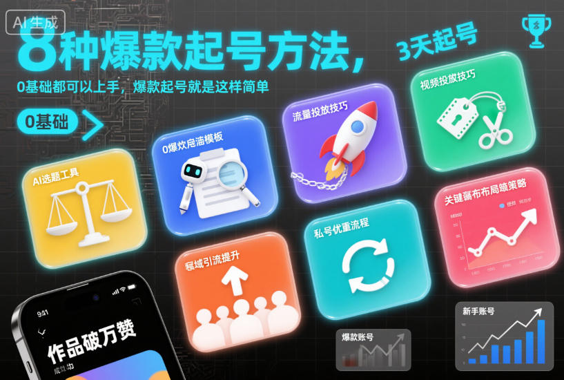 8种爆款起号方法，0基础都可以上手，爆款起号就是这样简单-繁星源码网